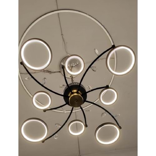 ÇOKLU HALKA PLOFONYER LED TAŞLI